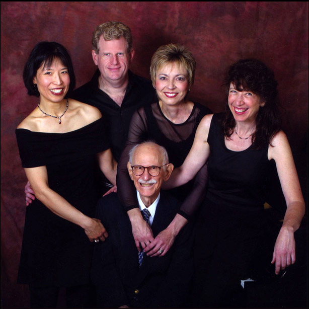 Piano Spheres pianists with their founder Leonard Stein